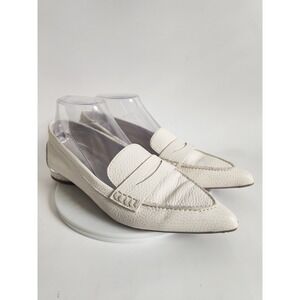Donald Pliner Penny Loafers Size 9 Flats Leather Pointed Toe Renee Off White‎